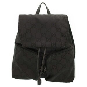 Gucci GG Monogram Pattern Backpack Black